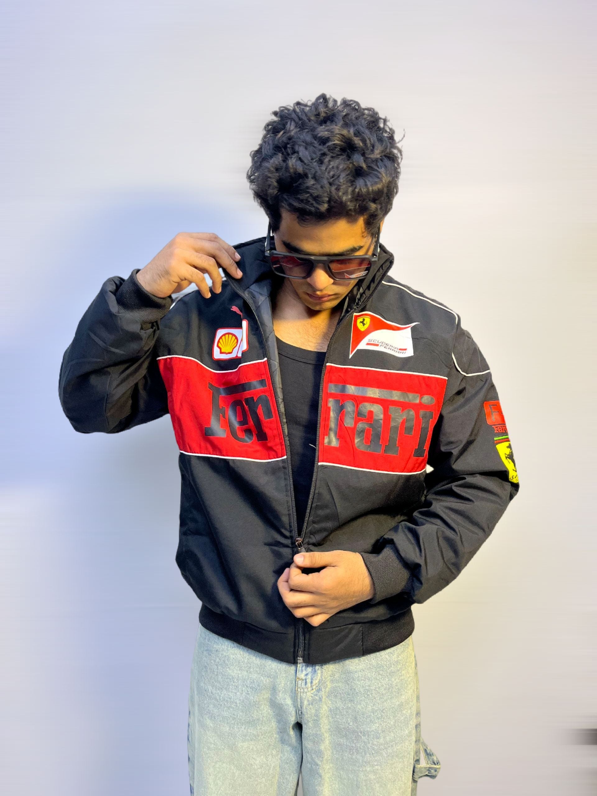 F1 BLACK FERRARI UNISEX RACING JACKET