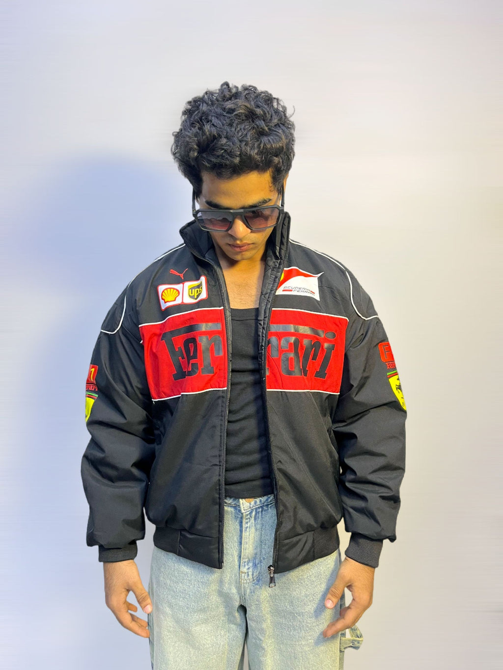 F1 BLACK FERRARI UNISEX RACING JACKET