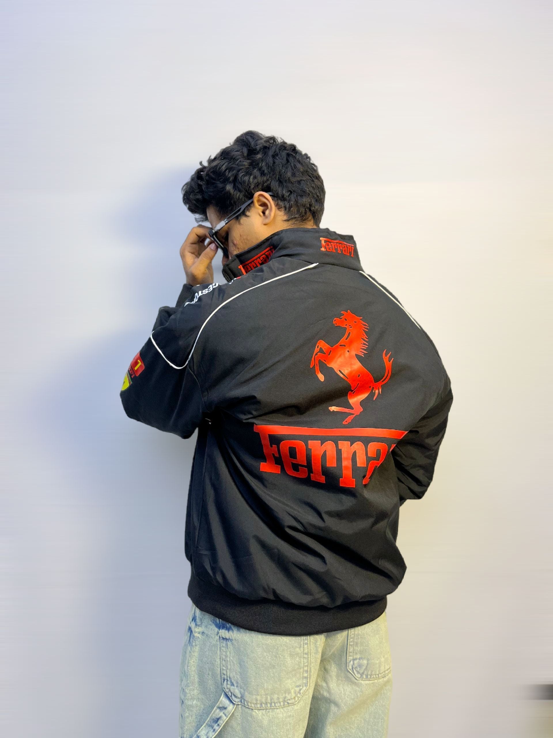 F1 BLACK FERRARI UNISEX RACING JACKET