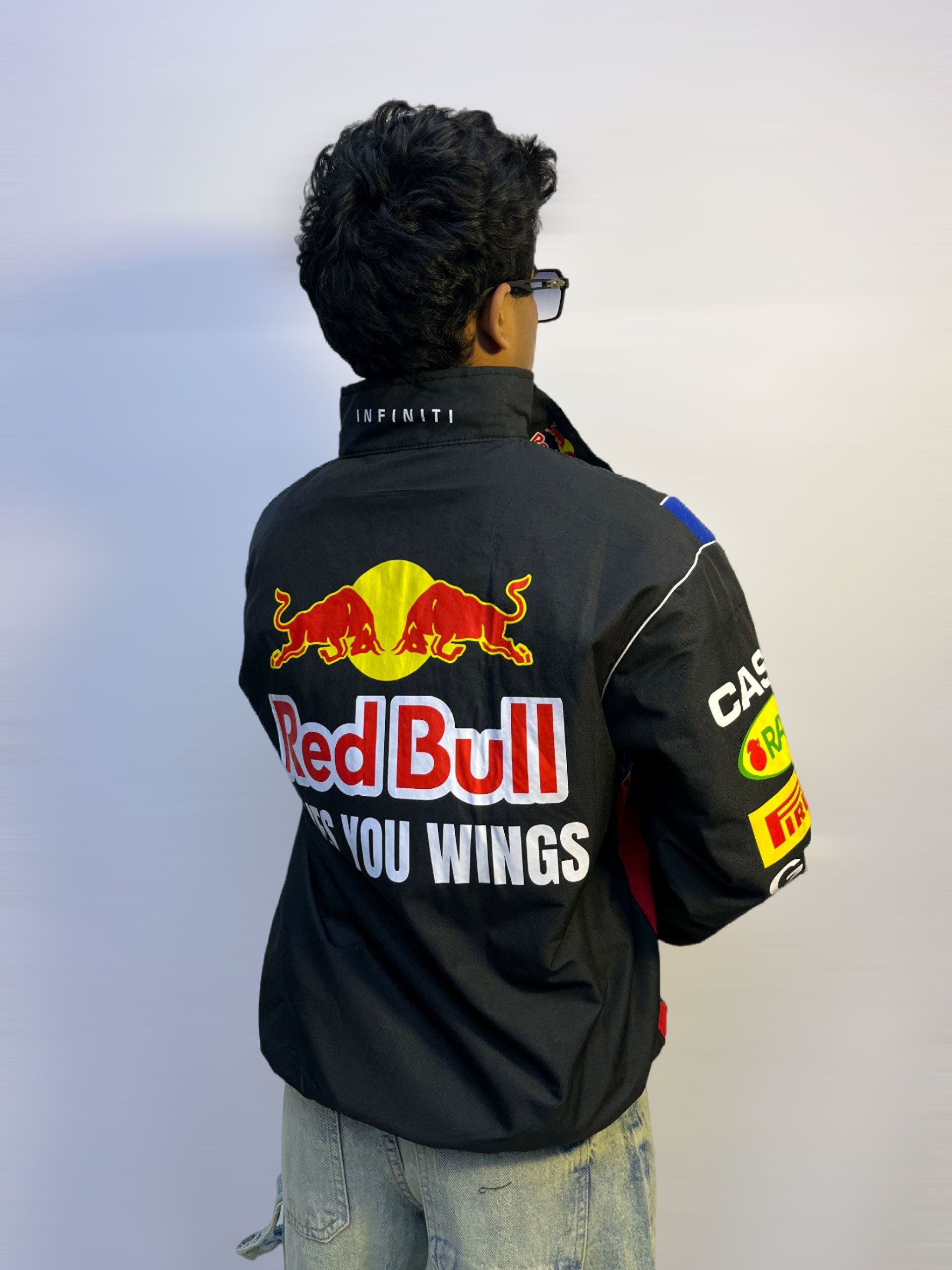 F1 REDBULL BLACK UNISEX RACING JACKET