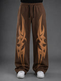 RAZOR BROWN STRAIGHT FIT BAGGY PANTS