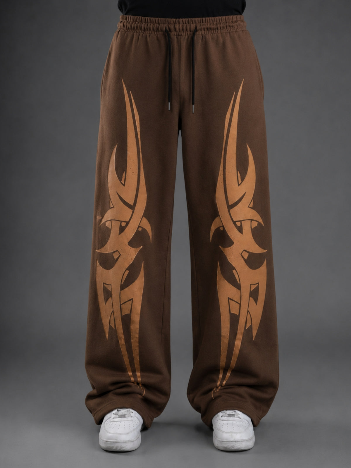 RAZOR BROWN STRAIGHT FIT BAGGY PANTS