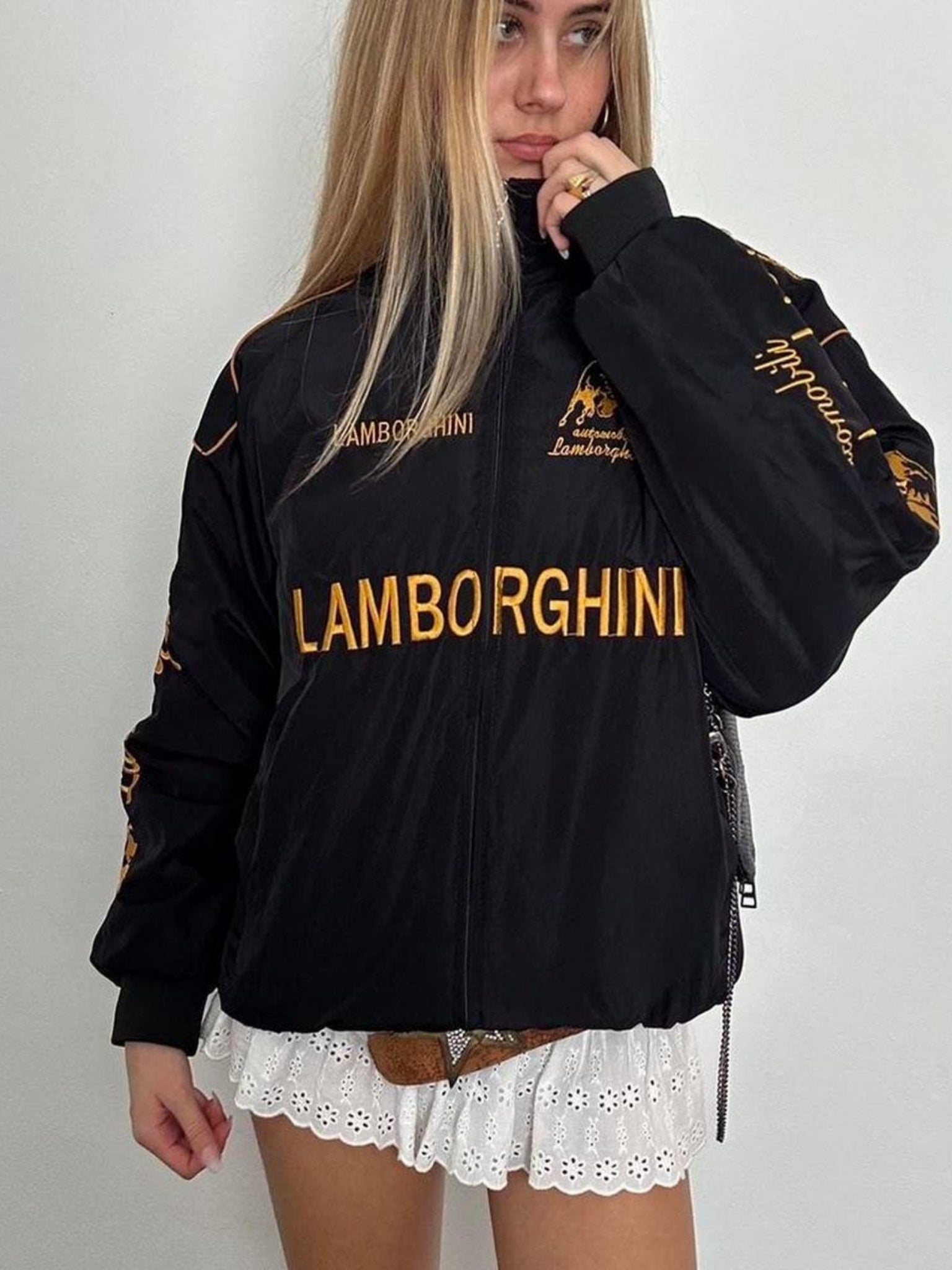 F1 LAMBORGHINI EMBROIDERY RACING JACKET