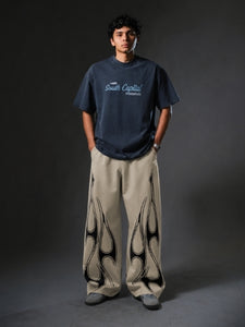 SAND HEAT STRAIGHT FIT BAGGY PANTS