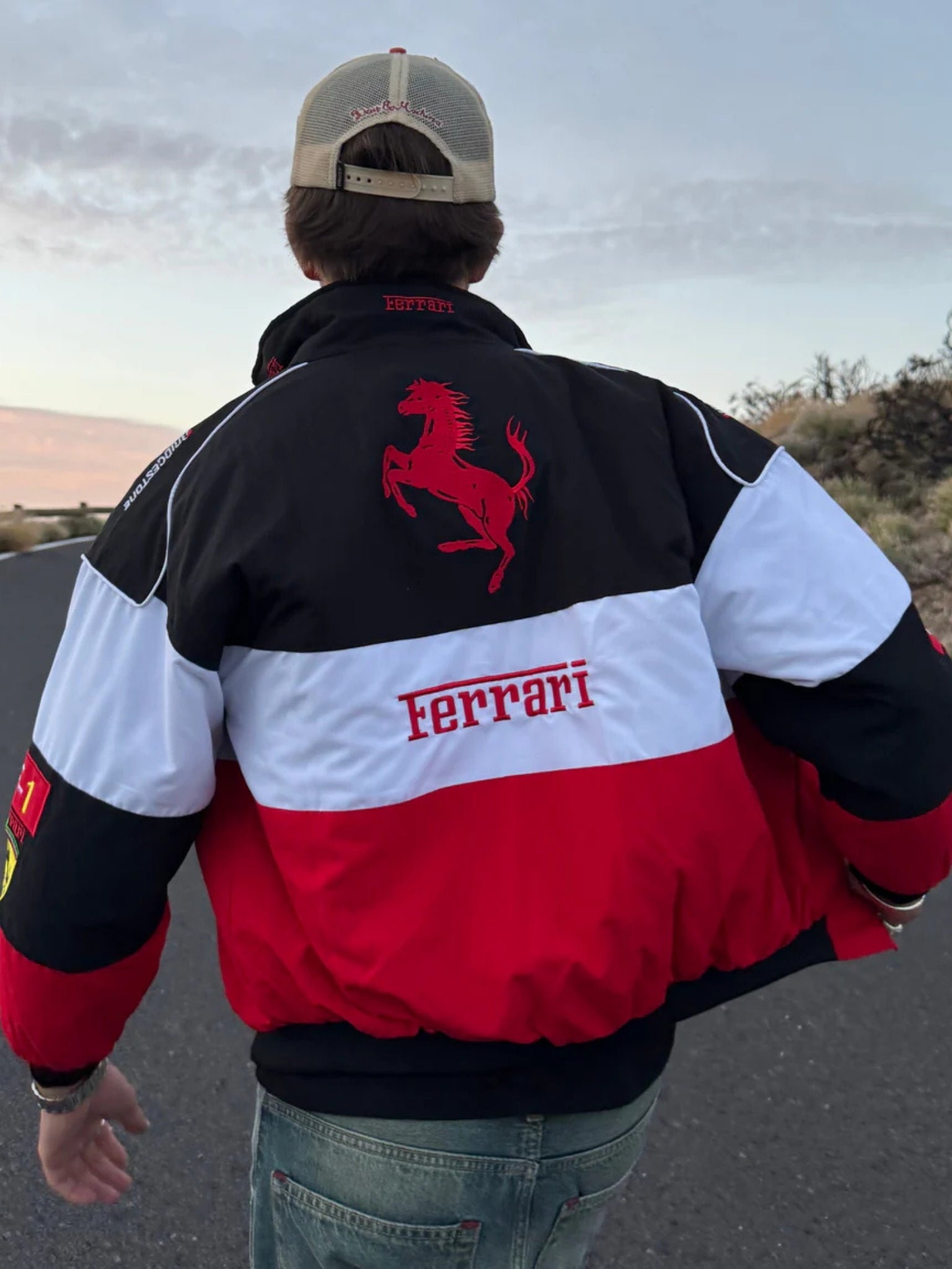 F1 TRIO FERRARI  EMBROIDERY RACING JACKET