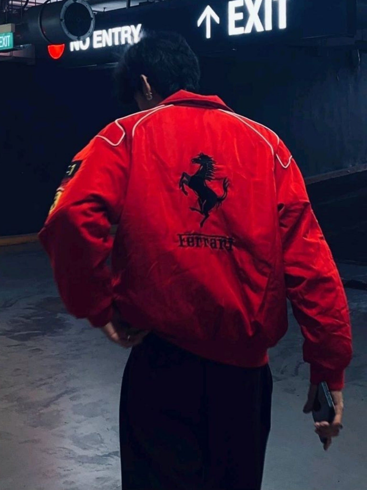 F1 RED FERRARI EMBROIDERY RACING JACKET