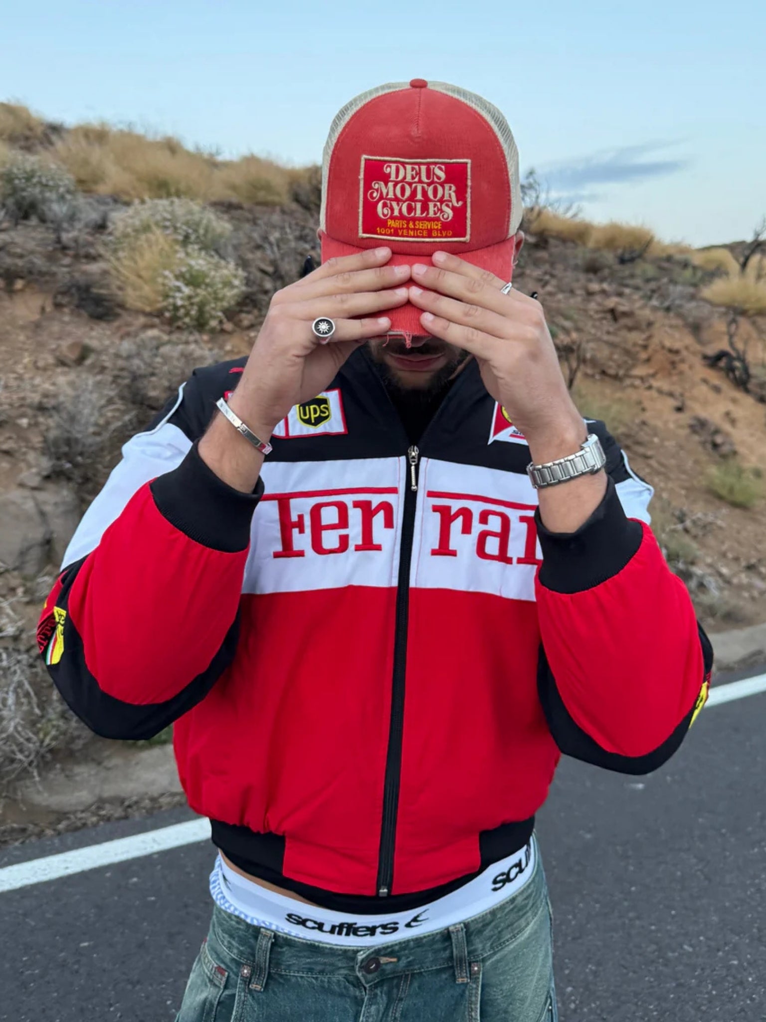 F1 TRIO FERRARI  EMBROIDERY RACING JACKET